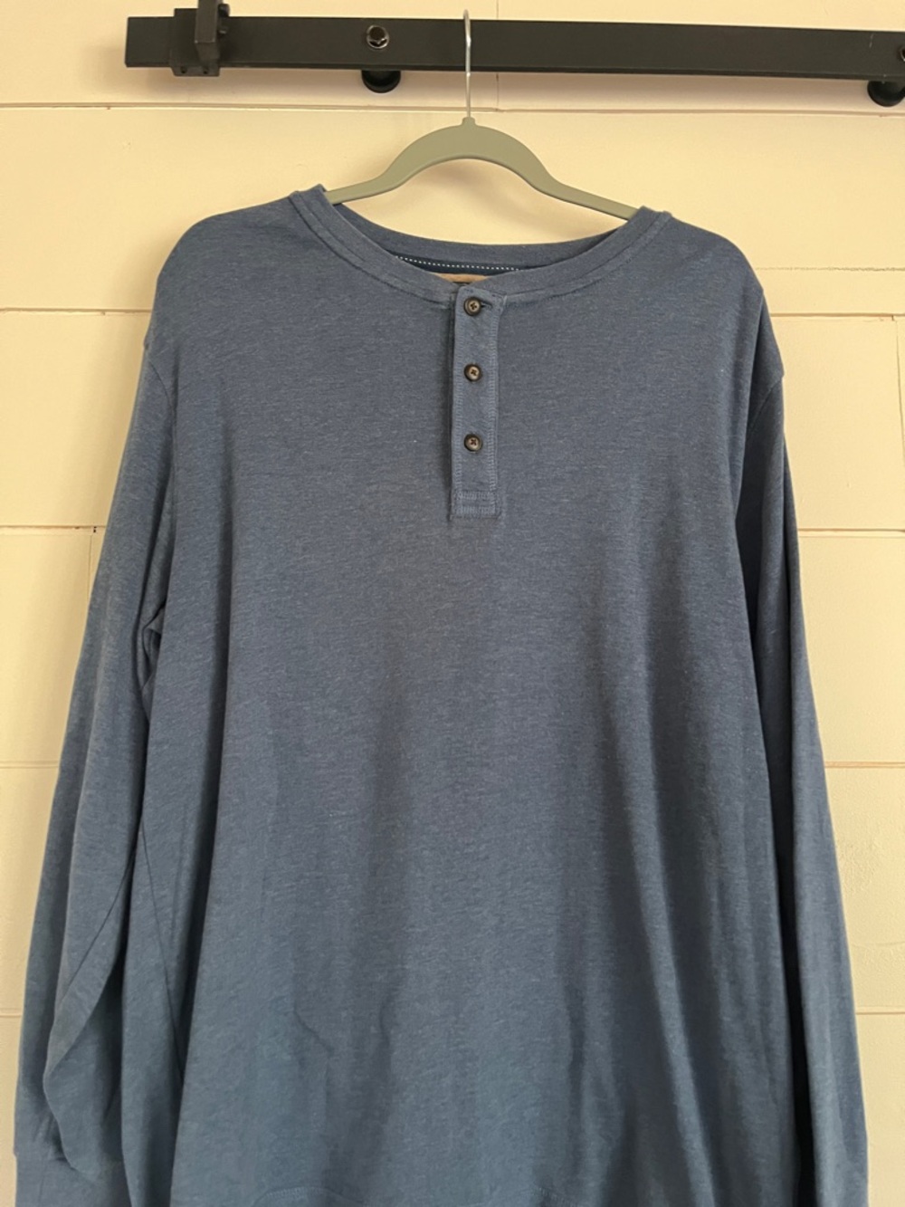Arrow Men's Long-Sleeve Henley Shirt in Heather Blue